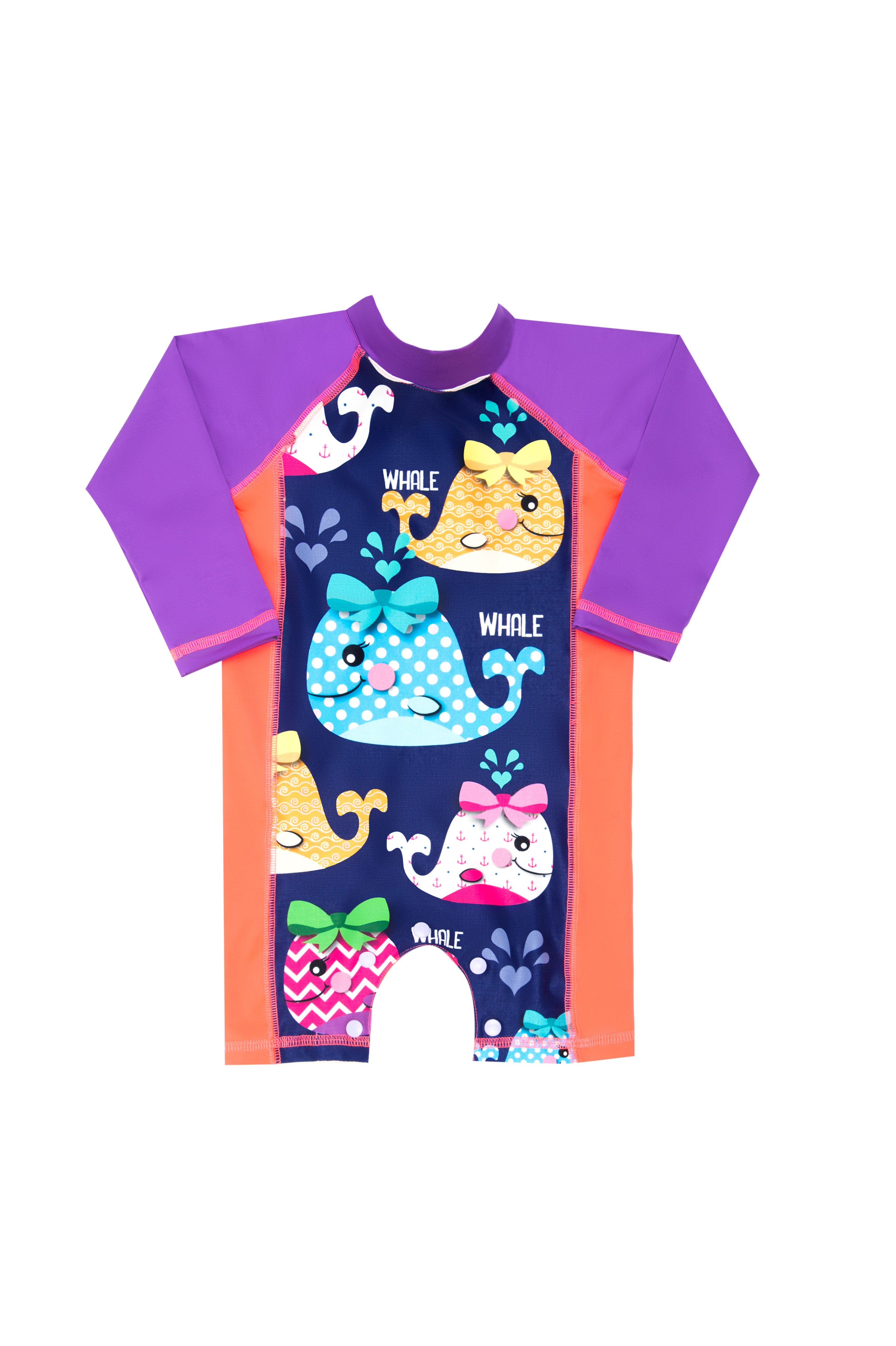 Vestido de baño enterizo manga larga para bebé multicolor con estampados marinos - Ref 400