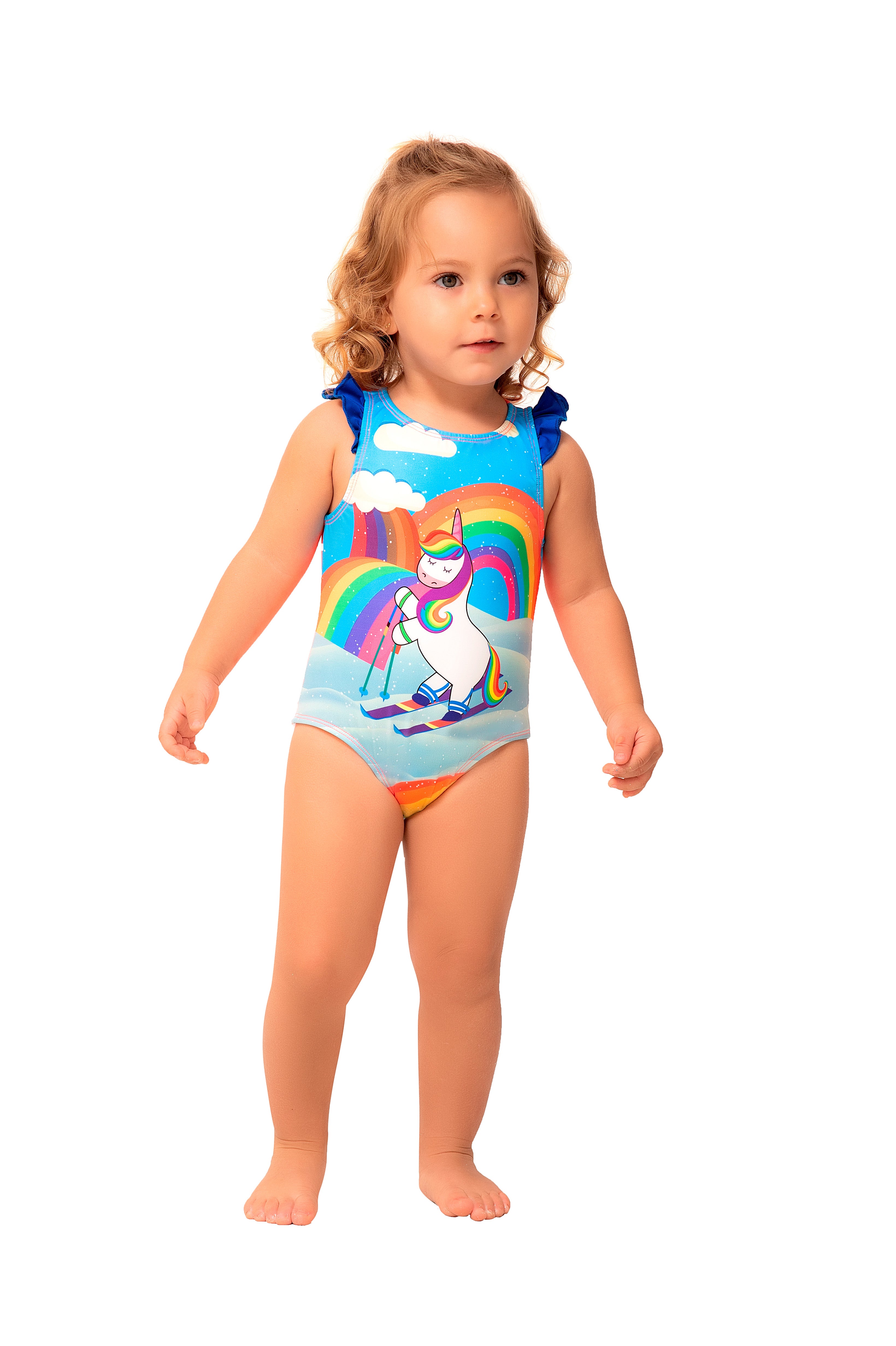 Vestido de Baño de bebé niña, Enterizo Unicornio / Protección UV / Ref 414