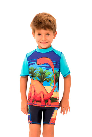 Vestido de baño dos piezas para niño con motivo pulpo buceador / Ref 507