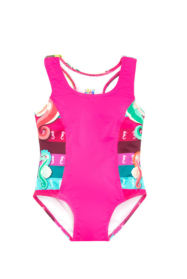 Vestido de baño enterizo para niña con estampado Maravillas Submarinas / Ref 606