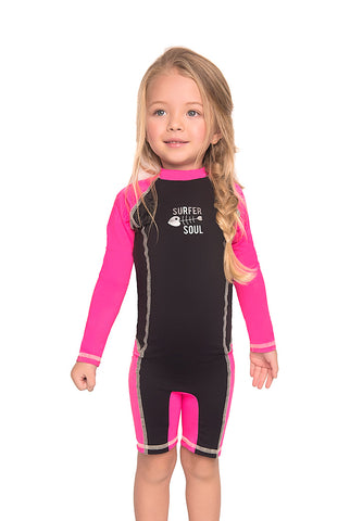 Vestido de baño dos piezas manga larga para niña con estampado de Maravillas Submarinas / Ref 601