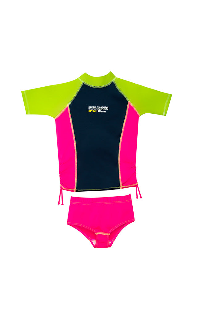 Vestido de baño dos piezas para niña colores tropicales / Ref 805