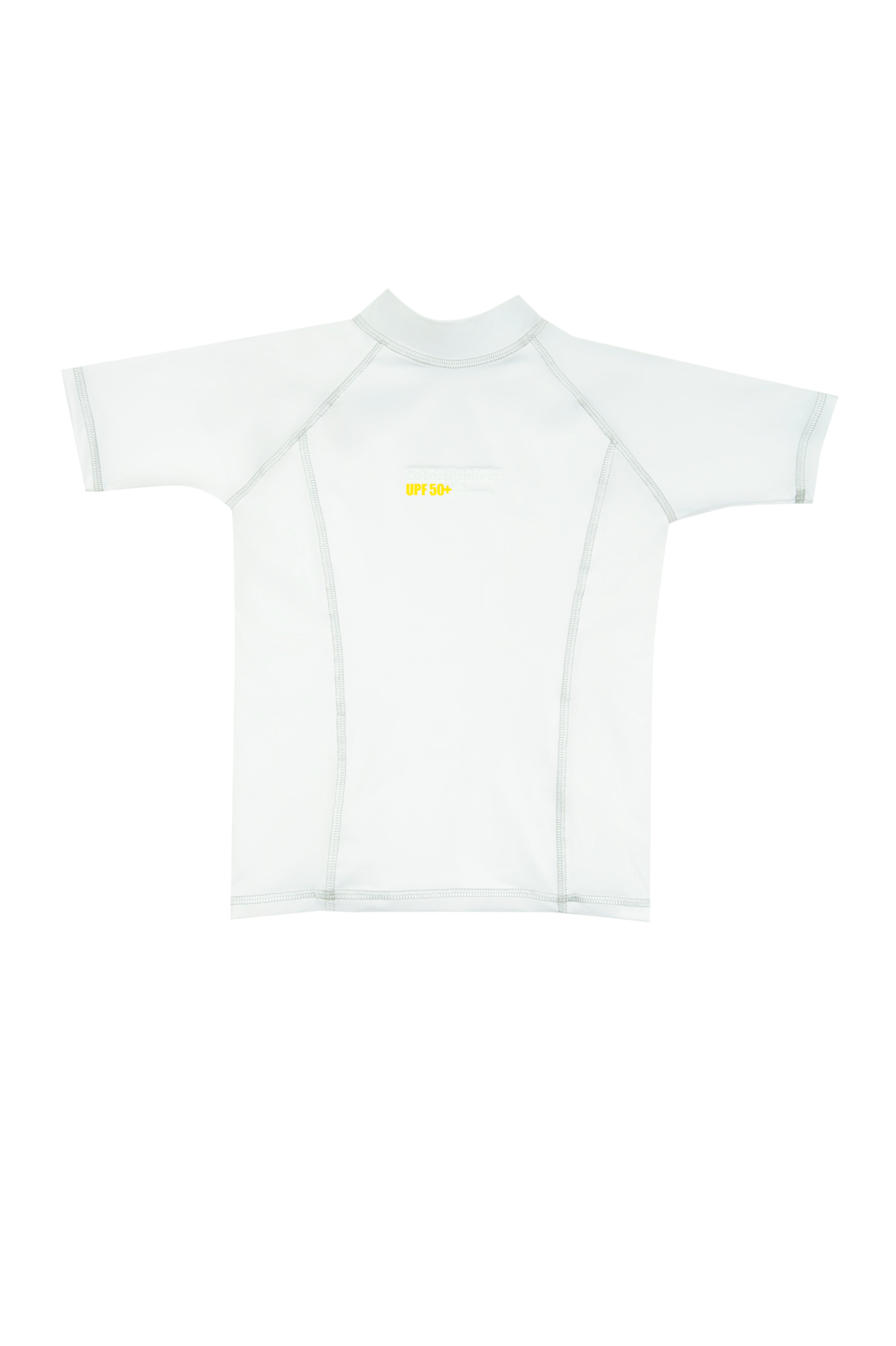Camiseta de baño manga corta color banco con recogido a los lados / Ref 806