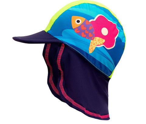 Gorra de protección solar para bebé con estampados marinos / Ref 219