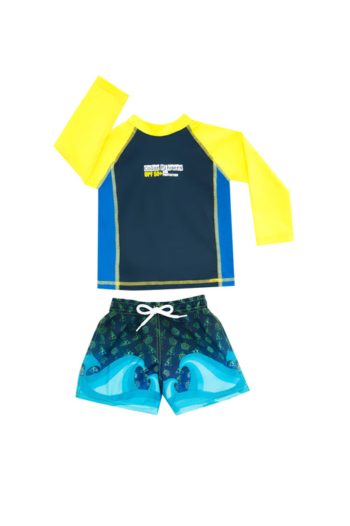 Vestido de baño dos piezas para bebé con motivo de tortugas marinas  / Ref 307