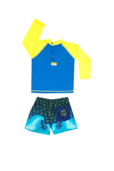 Traje de Baño para Bebé Niño Manga Larga Tortugas /  Protección UV /  Ref 307