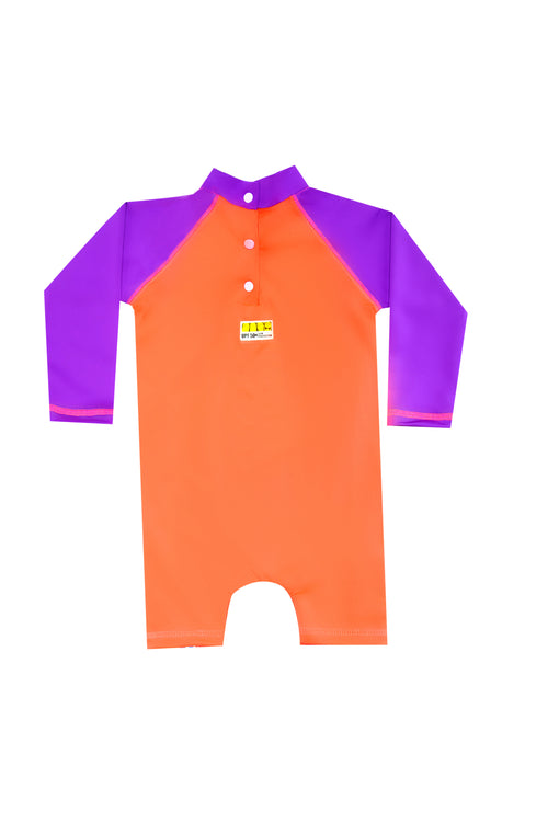Vestido de baño enterizo manga larga para bebé multicolor con estampados marinos - Ref 400