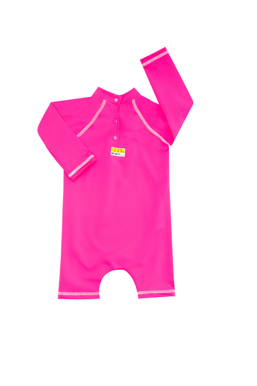 Vestido de baño enterizo manga larga para bebé multicolor con motivo corazones / Ref 403