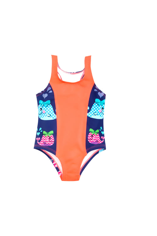 Vestido de baño enterizo para bebé multicolor con estampados marinos - Ref 405