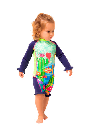 Vestido de Baño de bebé niña, Enterizo Unicornio / Protección UV /  Ref 414