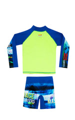 Vestido de baño dos piezas para niño con motivo race surfers / Ref 502