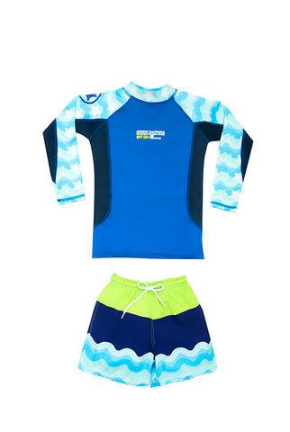 Vestido de baño dos piezas para niño con motivo race surfers / Ref 502