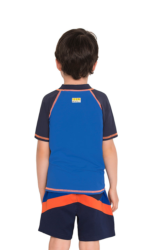 Camiseta de baño manga corta para niño con motivo shark zone / Ref 512