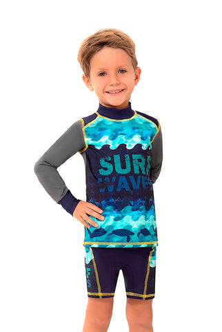 Vestido de baño dos piezas para niño con motivo de surf / Ref 506