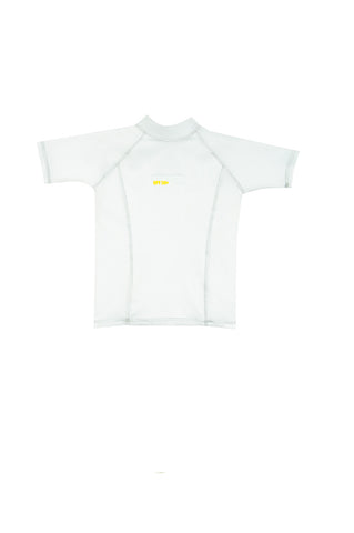 Camiseta de baño manga larga color banco con recogido a los lados  / Ref 807