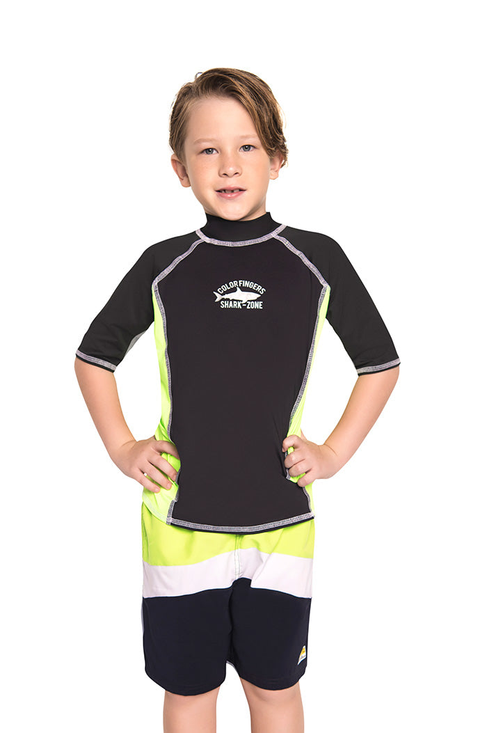 Vestido de baño dos piezas manga larga para niño con estampado shark zone / Ref 711