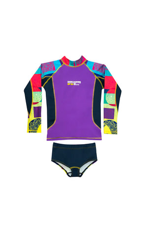 vestido de baño enterizo para niña con estampado chica surf / ref 824