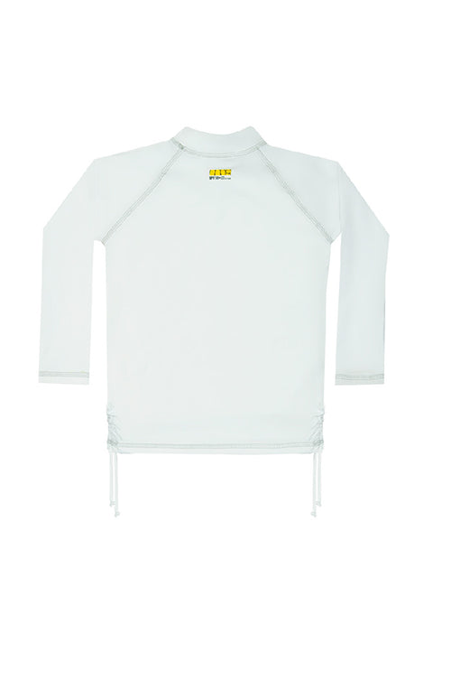 Camiseta de baño manga larga color banco con recogido a los lados  / Ref 807