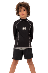 Camiseta de baño manga larga negra para niño / Ref 723