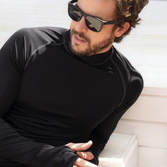 Camiseta manga larga negra para hombre - Protección UV
